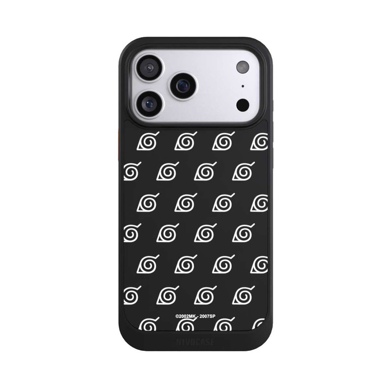 iPhone 17 Pro Max NIVOcore Konoha Pattern Blanc sur Fond Transparent
