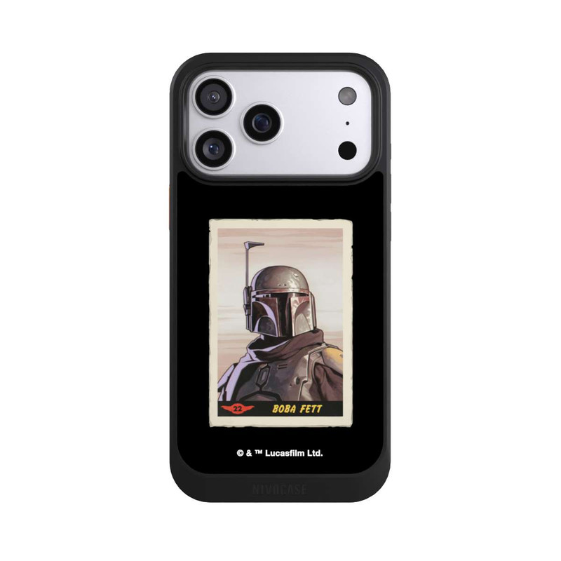 iPhone 17 Pro Max NIVOcore Boba Fett Badges Schwarzer Hintergrund