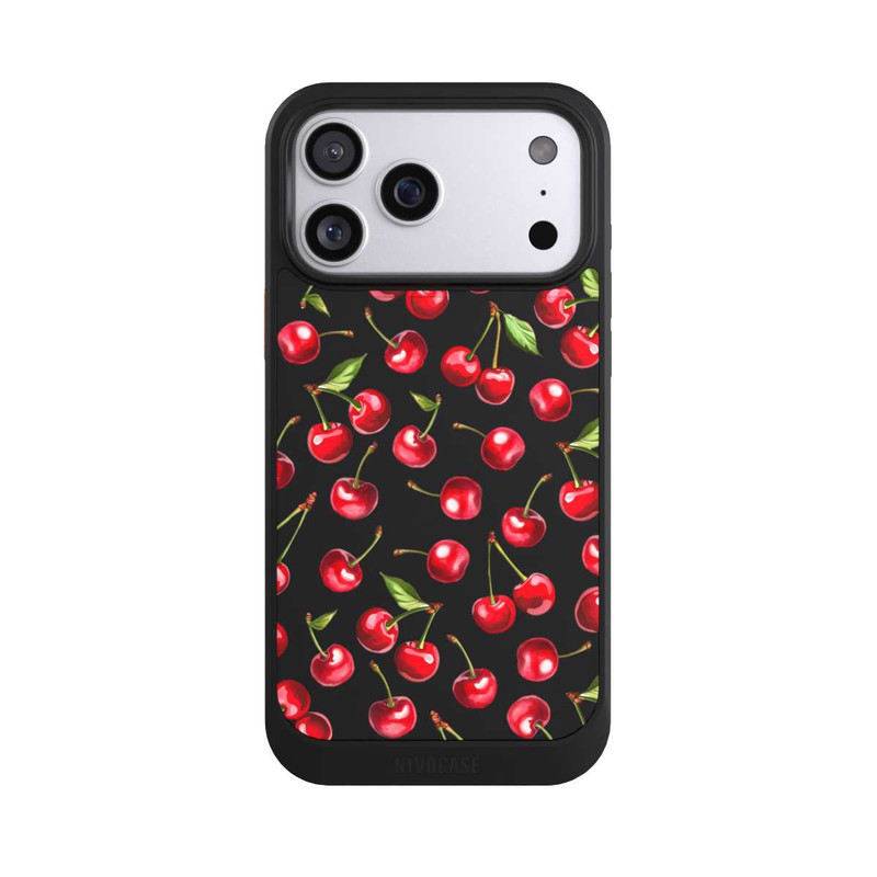iPhone 17 Pro Max NIVOcore Kirschen Muster Transparent mit KI