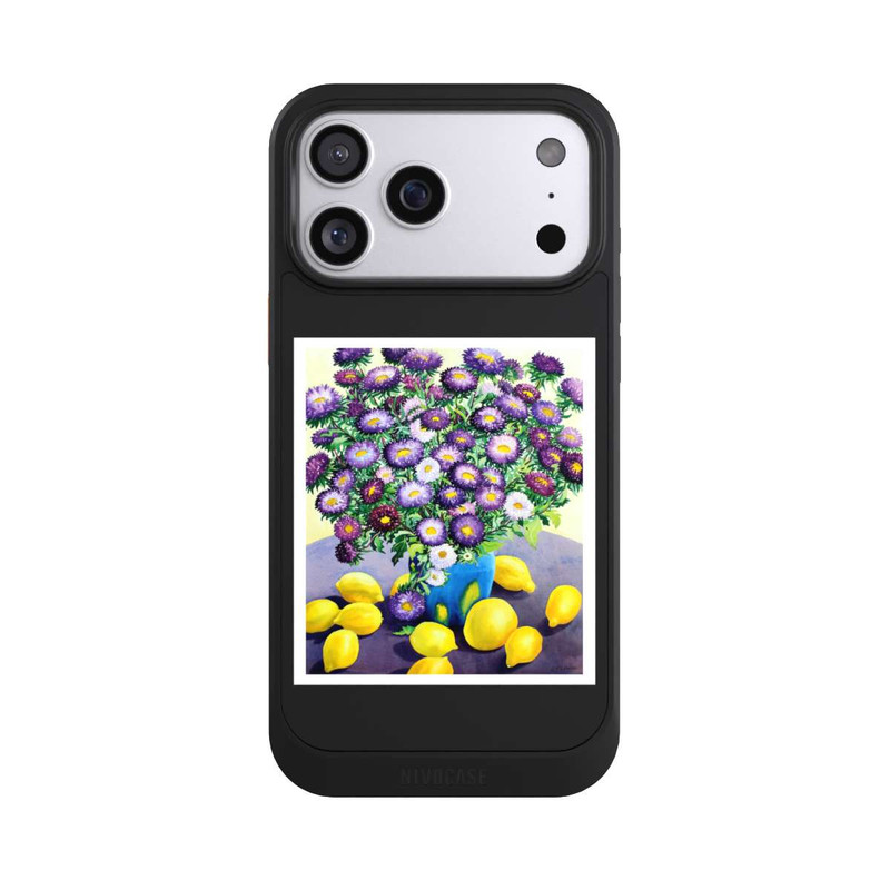 iPhone 17 Pro Max NIVOcore Purple Asters and Lemons by Christopher Ryland