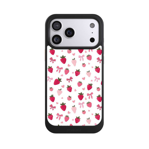 Apple iPhone 17 Pro Max NIVOcore Erdbeer Herz Schleifen Muster Pink