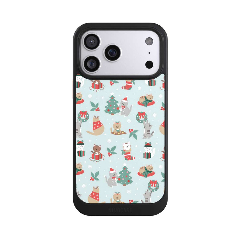iPhone 17 Pro Max NIVOcore festliche Katzen im Winterwunderland