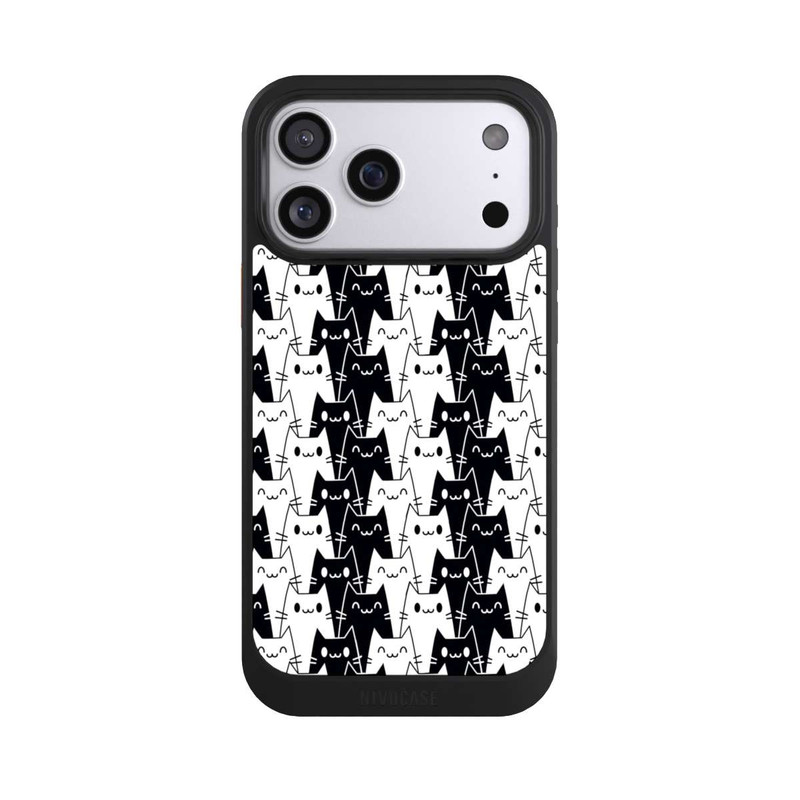 iPhone 17 Pro Max NIVOcore Katzentapete Schwarz Weiß