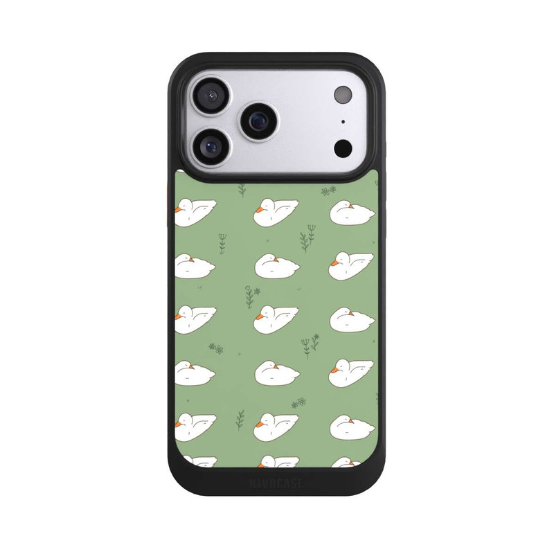 iPhone 17 Pro Max NIVOcore Cartoon Duck Pattern Green