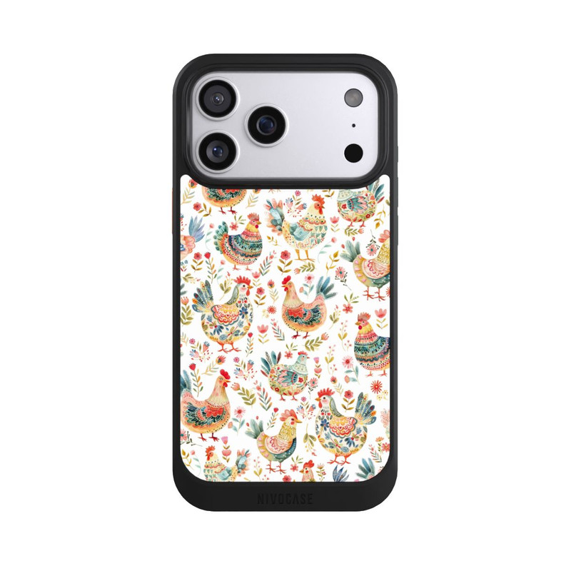 iPhone 17 Pro Max NIVOcore Motif de poulet coloré avec IA