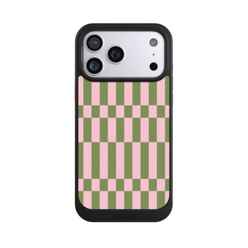 Apple iPhone 17 Pro Max NIVOcore Karomuster in Salbei und Rosa