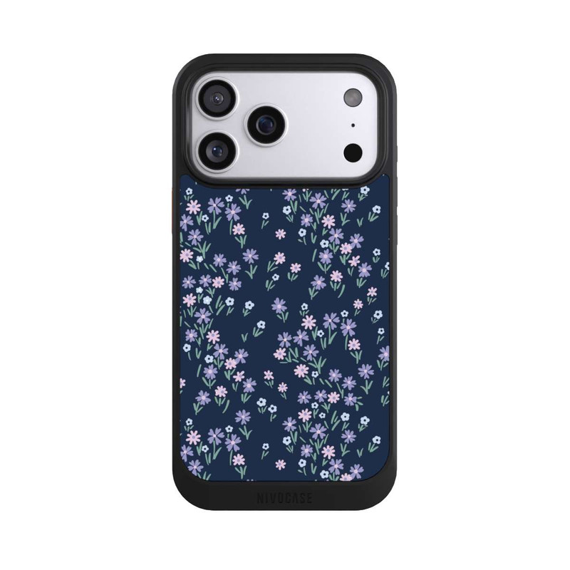 iPhone 17 Pro Max NIVOcore Dark Blue Floral Theme
