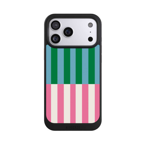 Apple iPhone 17 Pro Max NIVOcore Streifenmuster Grün Rosa