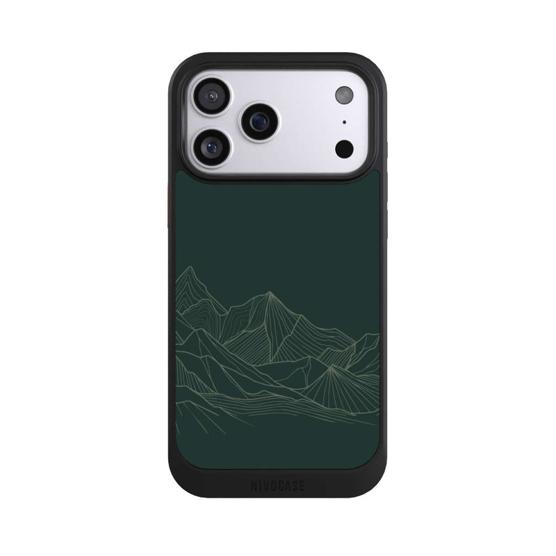 iPhone 17 Pro Max NIVOcore Berg Line Art Grün