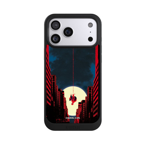Apple iPhone 17 Pro Max NIVOcore Spider-Man Marvel between Skyscrapers