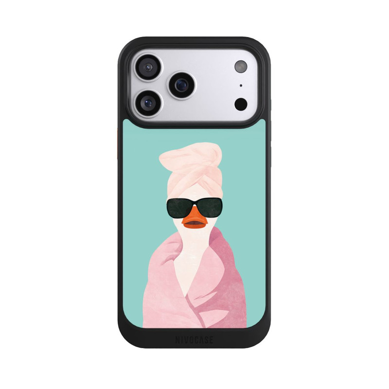 iPhone 17 Pro Max NIVOcore Turquoise Duck Wearing a Turban with AI