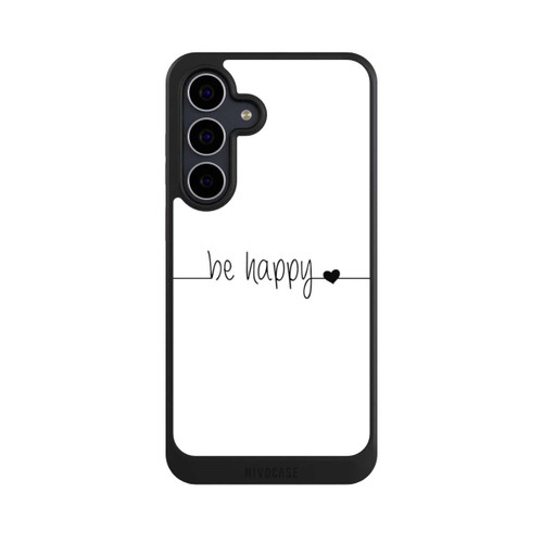 Samsung Galaxy S25 FE NIVOcore Be Happy Weisser Hintergrund