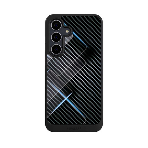 Samsung Galaxy S25 FE NIVOcore Blaue Linien auf Karbon