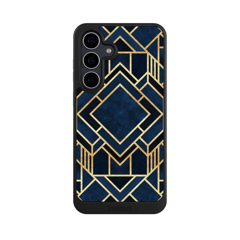 Galaxy S25 FE NIVOcore Kunst Deko Blau Golddruck