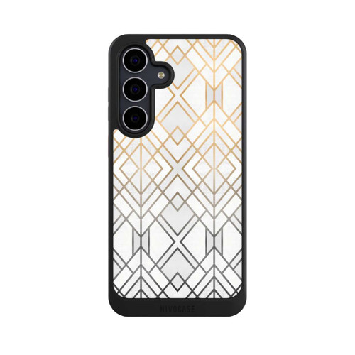 Samsung Galaxy S25 FE NIVOcore Gold und Grauer Geo Golddruck