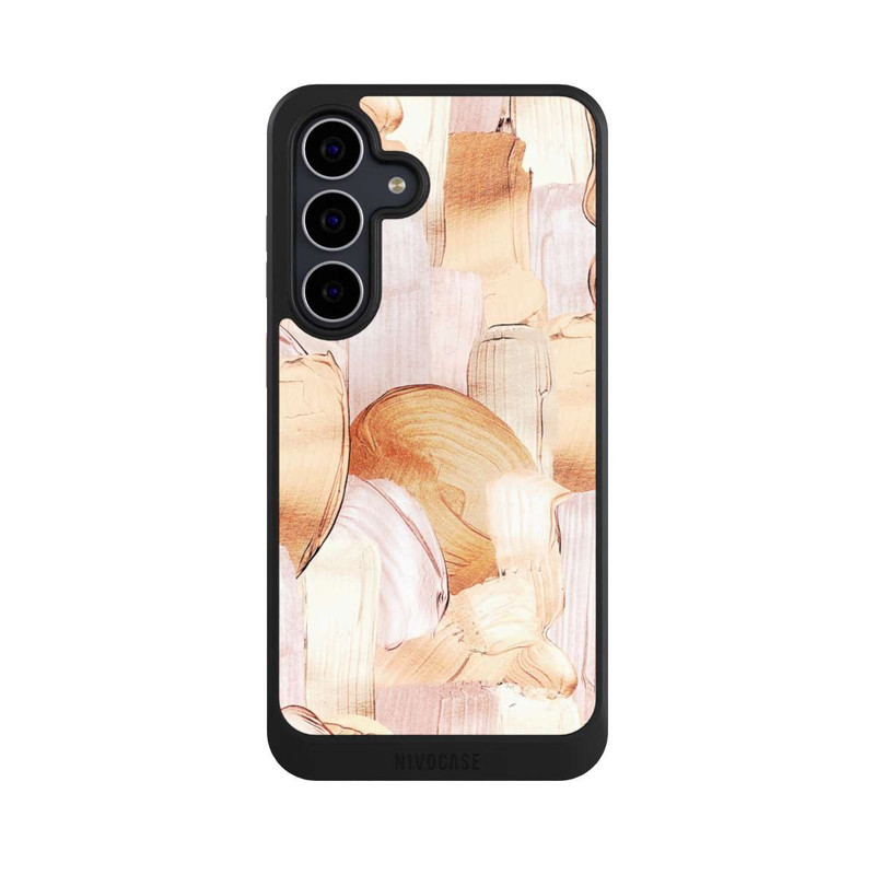 Galaxy S25 FE NIVOcore Weiß/Gold Pinsel Muster