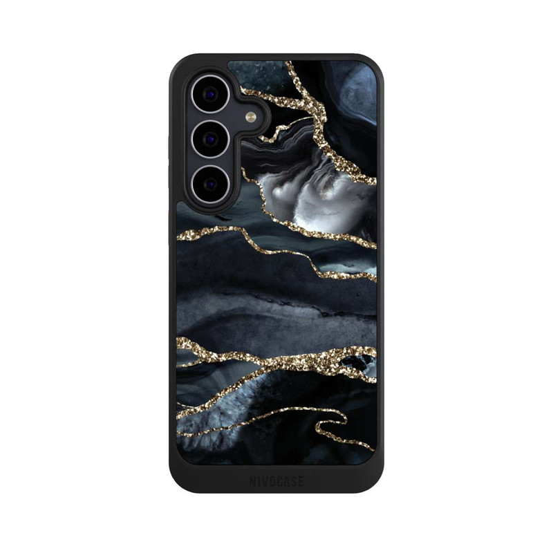 Galaxy S25 FE NIVOcore Dunkler Marmor Gold Glitzerlook