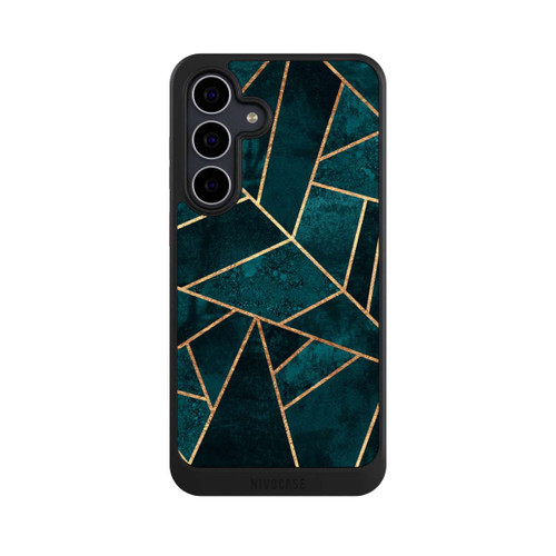 Samsung Galaxy S25 FE NIVOcore Tief Blaugrün Stein Gold Druck