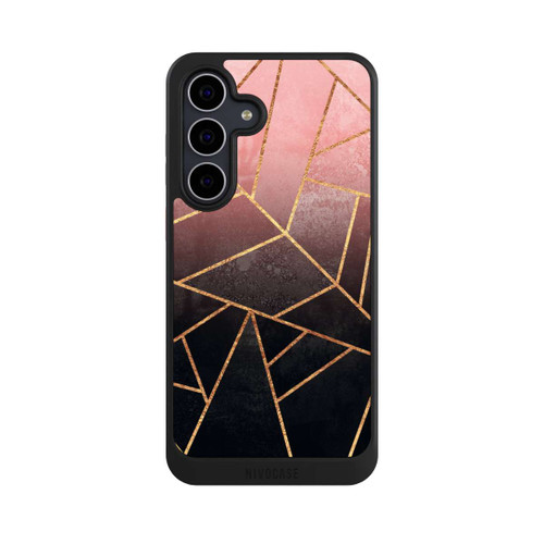 Samsung Galaxy S25 FE NIVOcore Pinker und Schwarzer Stein Gold Druck