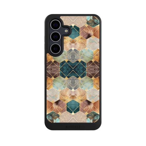 Samsung Galaxy S25 FE NIVOcore Naturfarbene Sechsecke und Diamanten