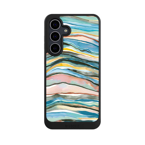 Samsung Galaxy S25 FE NIVOcore Achatschichten Aquarellblau