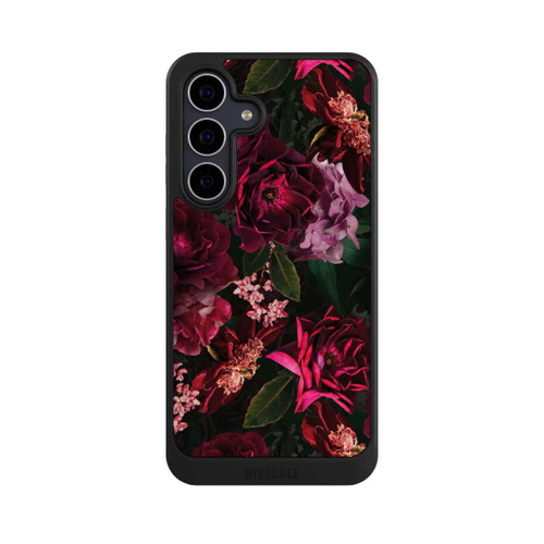 Samsung Galaxy S25 FE NIVOcore Dunkelrote und rosa Blüten