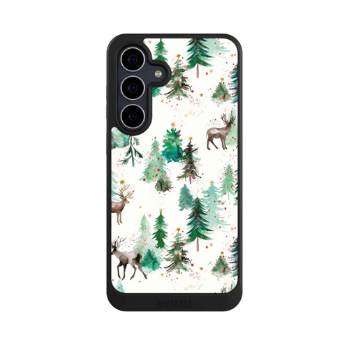 Samsung Galaxy S25 FE NIVOcore Hirsche und Winterweihnachtsbäume