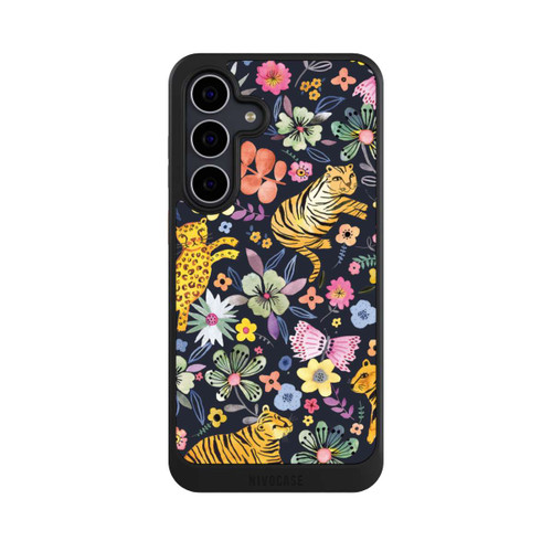 Samsung Galaxy S25 FE NIVOcore Frühlingsblumen mit Tiger schwarz