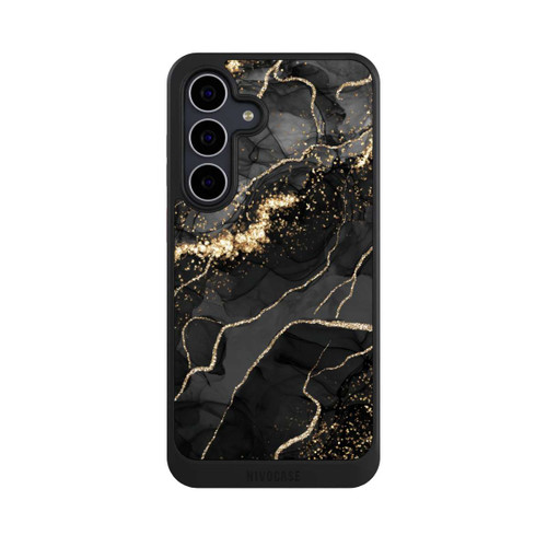 Samsung Galaxy S25 FE NIVOcore Dunkler Marmor Wirbel Goldoptik