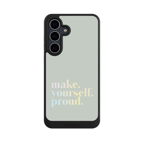 Samsung Galaxy S25 FE NIVOcore Make Yourself Proud Zitat-Minze und Farbverlauf