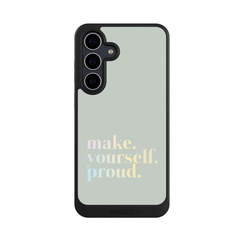 Galaxy S25 FE NIVOcore Make Yourself Proud Quote-Mint and Gradient
