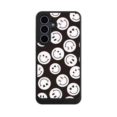 Samsung Galaxy S25 FE NIVOcore Smiles Emotes Pattern Black And White