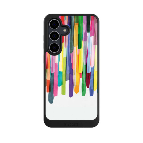 Samsung Galaxy S25 FE NIVOcore Bunte Streifen Weißer Hintergrund