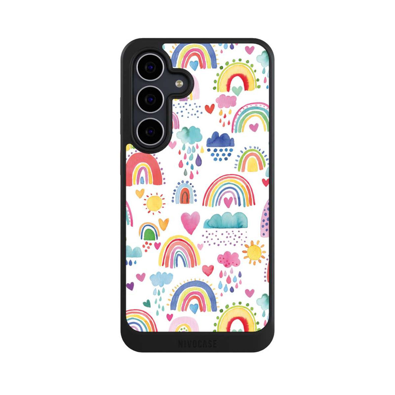 Galaxy S25 FE NIVOcore Lovely Rainbows Multi Red