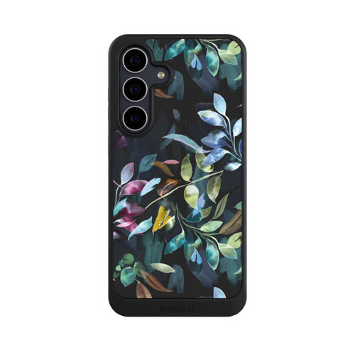 Samsung Galaxy S25 FE NIVOcore Mystische Aquarellblätter schwarz