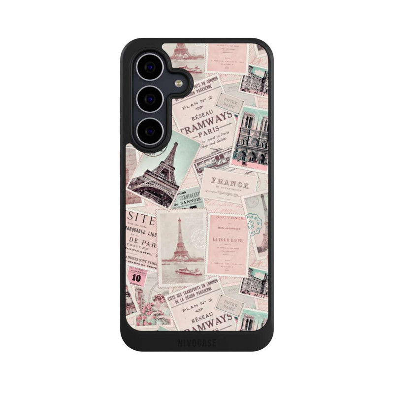 Galaxy S25 FE NIVOcore Vintage Paris Postcards Pattern
