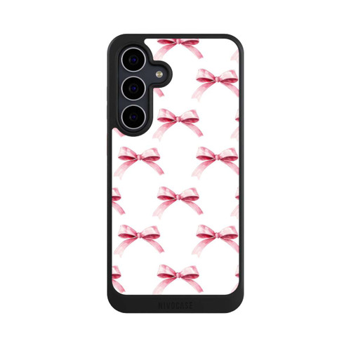 Samsung Galaxy S25 FE NIVOcore Pink Bow on White Pattern