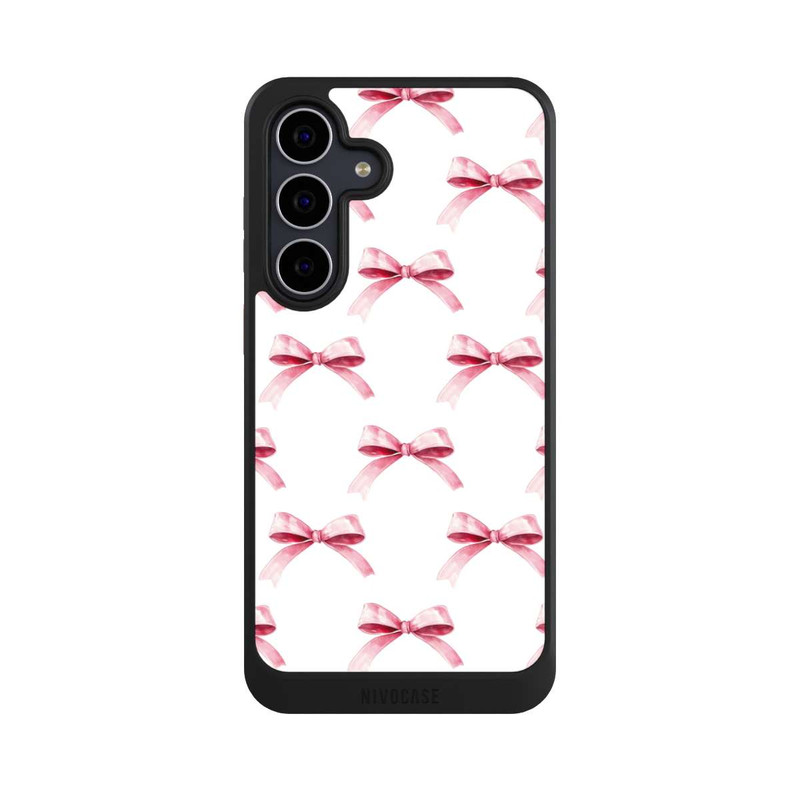 Galaxy S25 FE NIVOcore Pink Bow on White Pattern