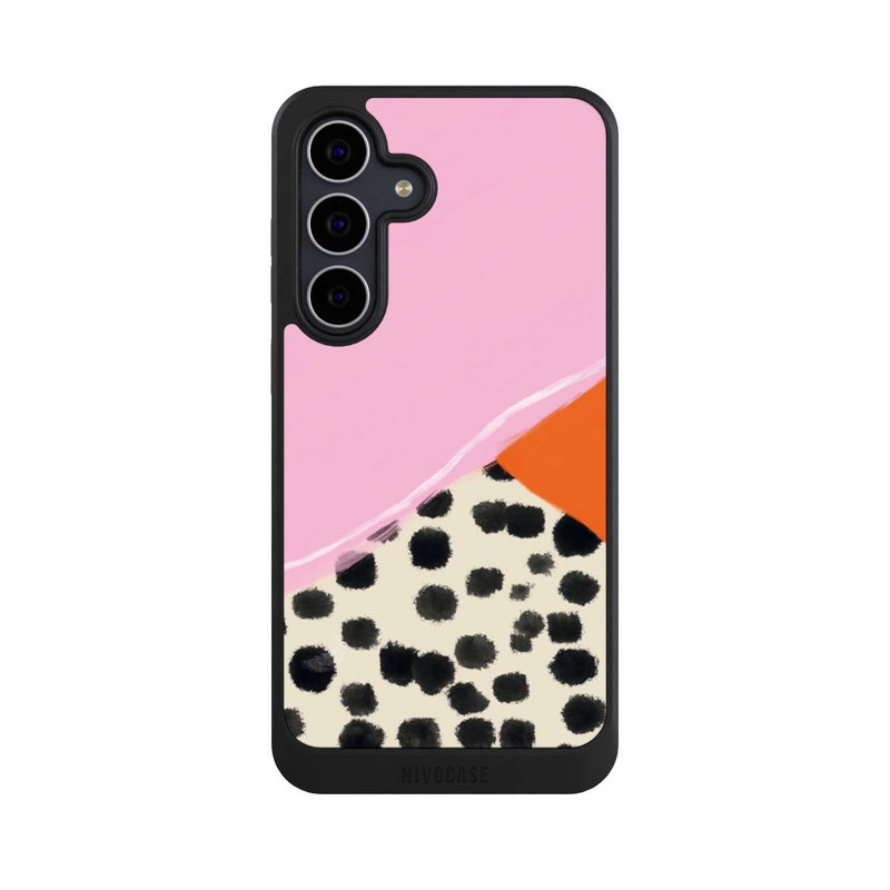 Galaxy S25 FE NIVOcore Pink and Orange Modern Art with Dots