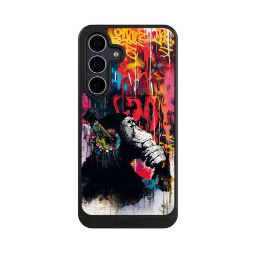 Samsung Galaxy S25 FE NIVOcore Affe Stereo Kopfhörer Graffiti Street Art Blau