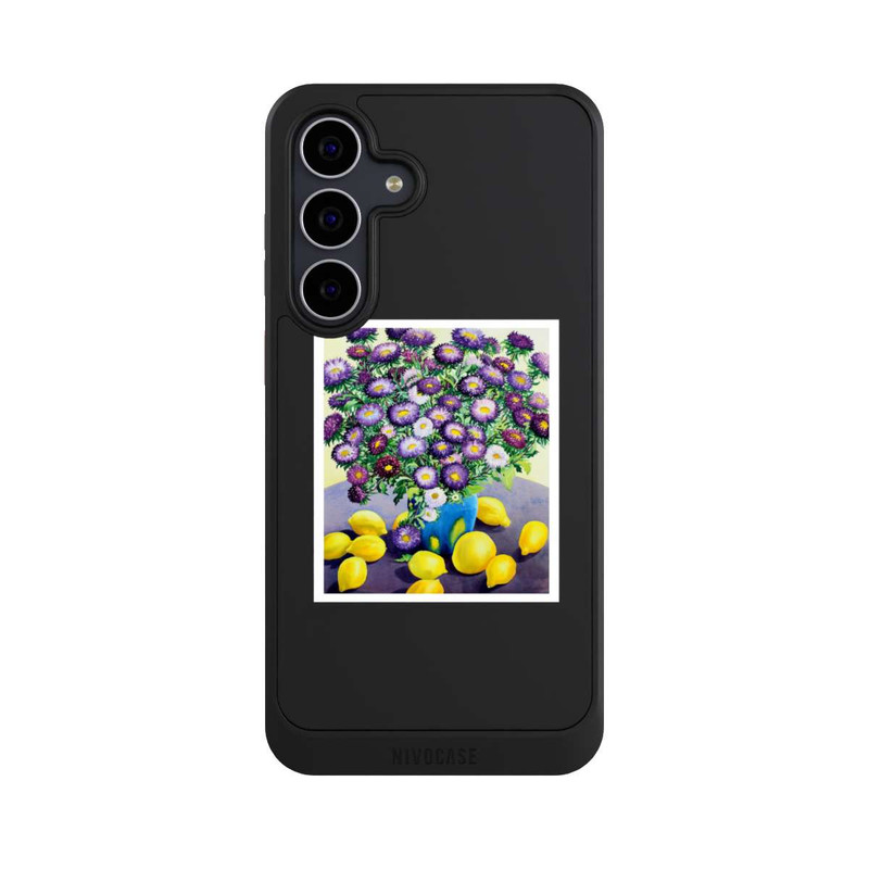 Galaxy S25 FE NIVOcore Purple Asters and Lemons by Christopher Ryland