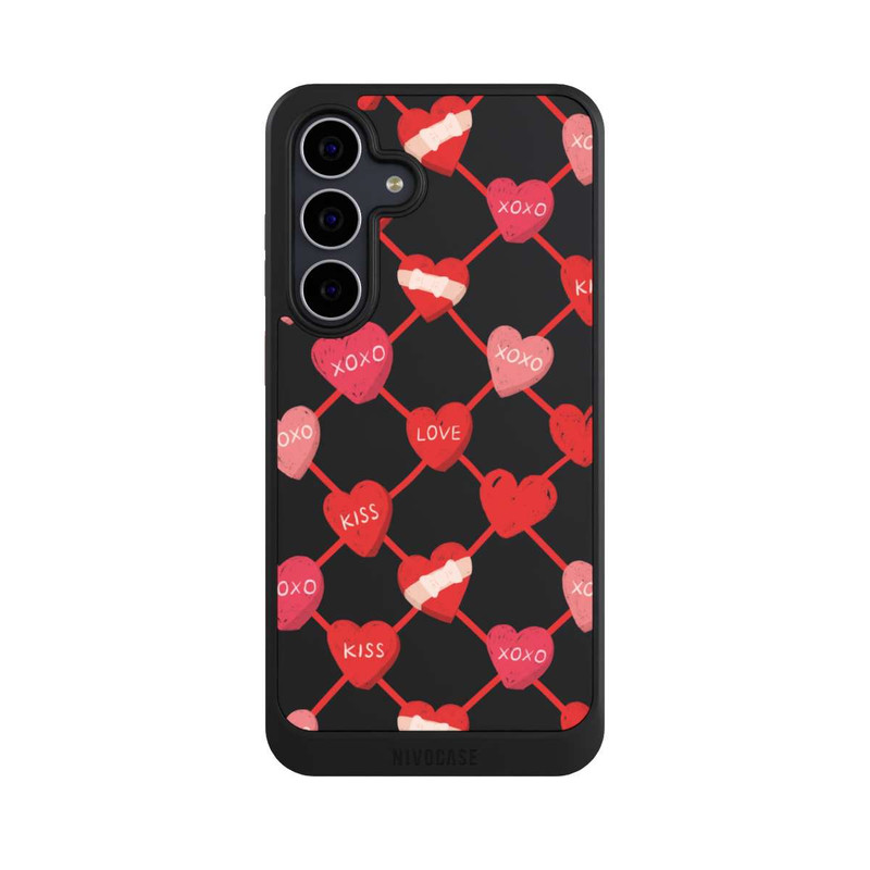 Galaxy S25 FE NIVOcore Heart Pattern XOXO Red