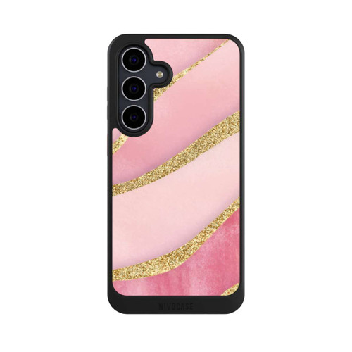 Samsung Galaxy S25 FE NIVOcore Pink Marble Goldprint Stripes