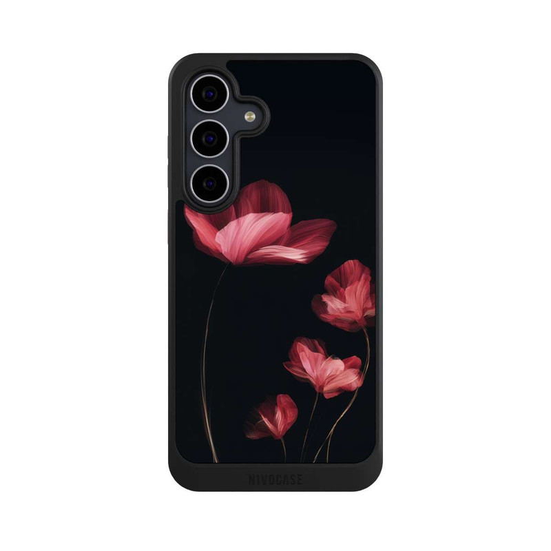 Galaxy S25 FE NIVOcore Burgunder Blüten schwarz