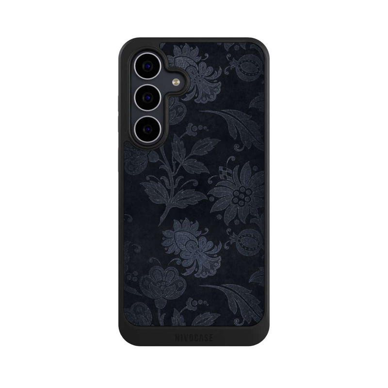 Galaxy S25 FE NIVOcore  Silberne Blumen auf Samt