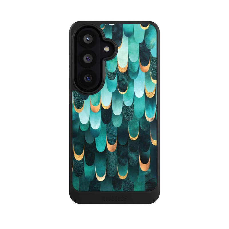 Galaxy S26 NIVOcore Imprimé or turquoise à plumes