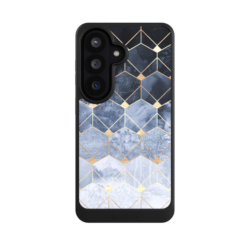 Galaxy S26 NIVOcore Impression Or Hexagones Bleus Et Diamants