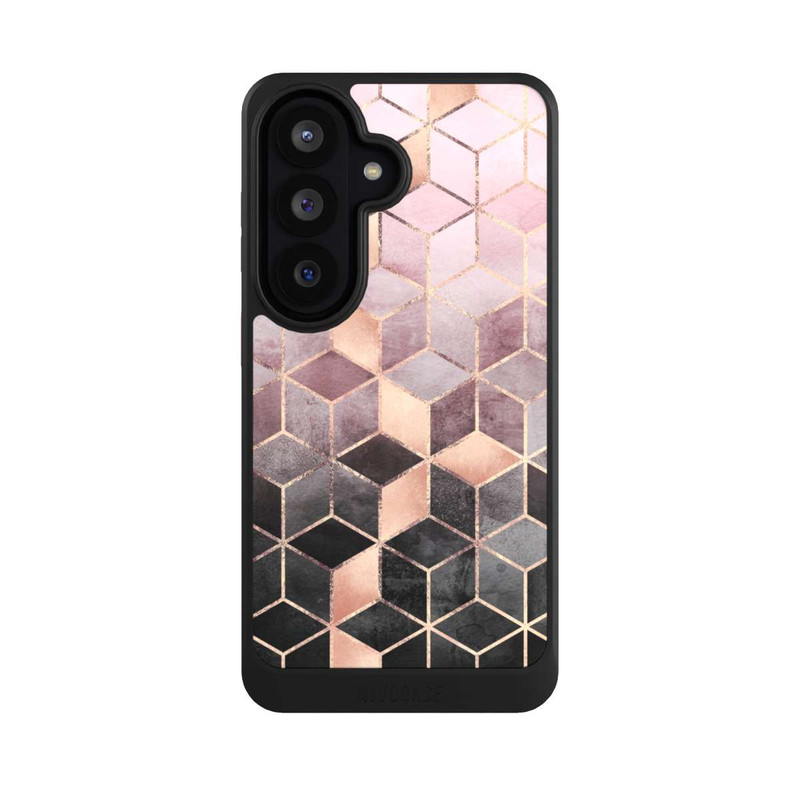 Galaxy S26 NIVOcore Imprimé Cubes Dégradés Gris Rose