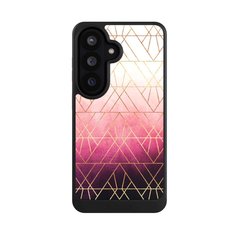Galaxy S26 NIVOcore Pink Ombre Triangles Gold Print