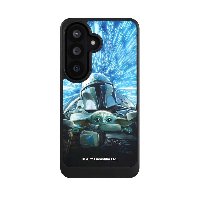 Galaxy S26 NIVOcore Grogu und Mando fliegen blau
